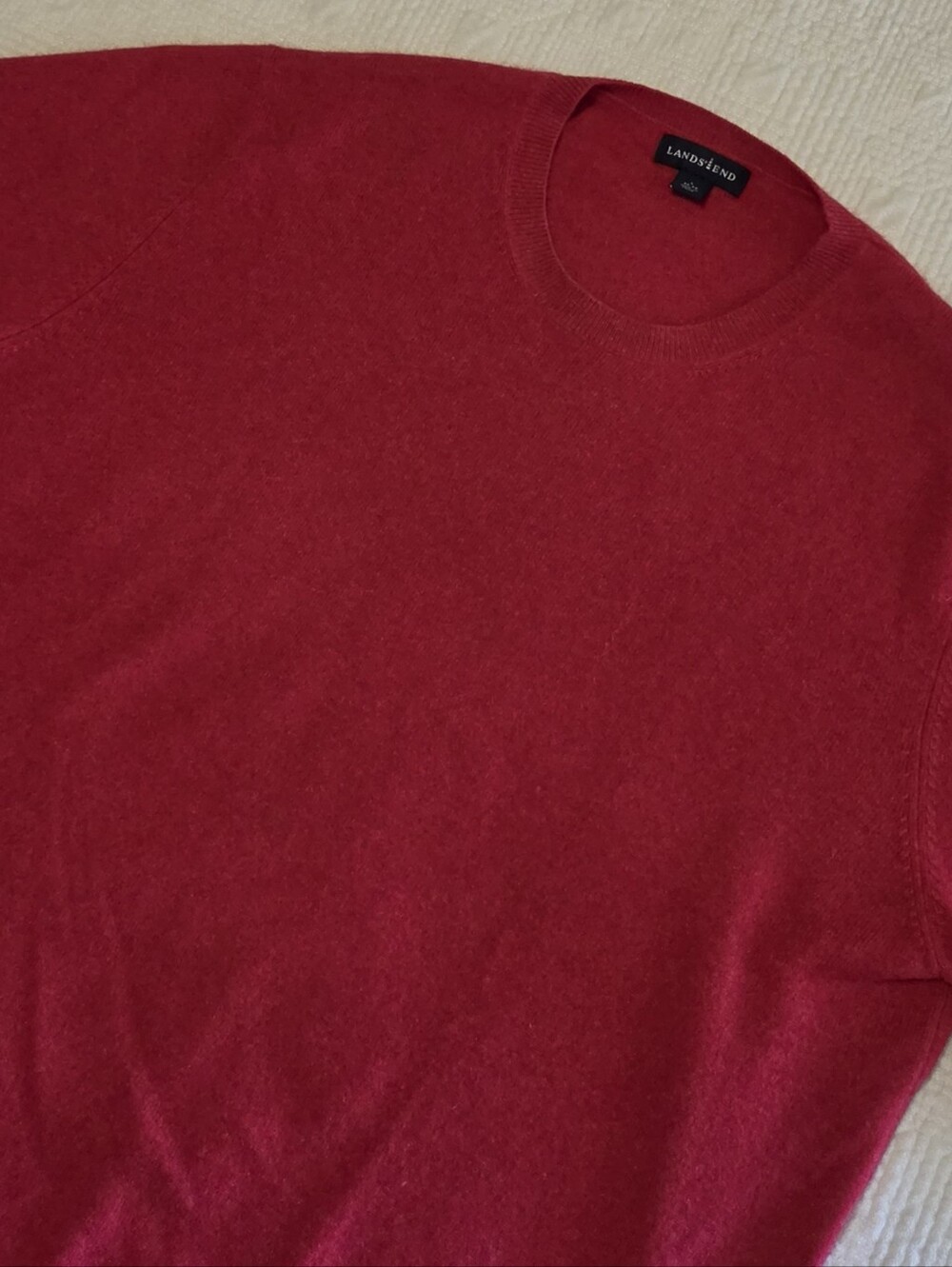 Lands' End Men's Cashmere Crewneck Sweater, Size Large View 2